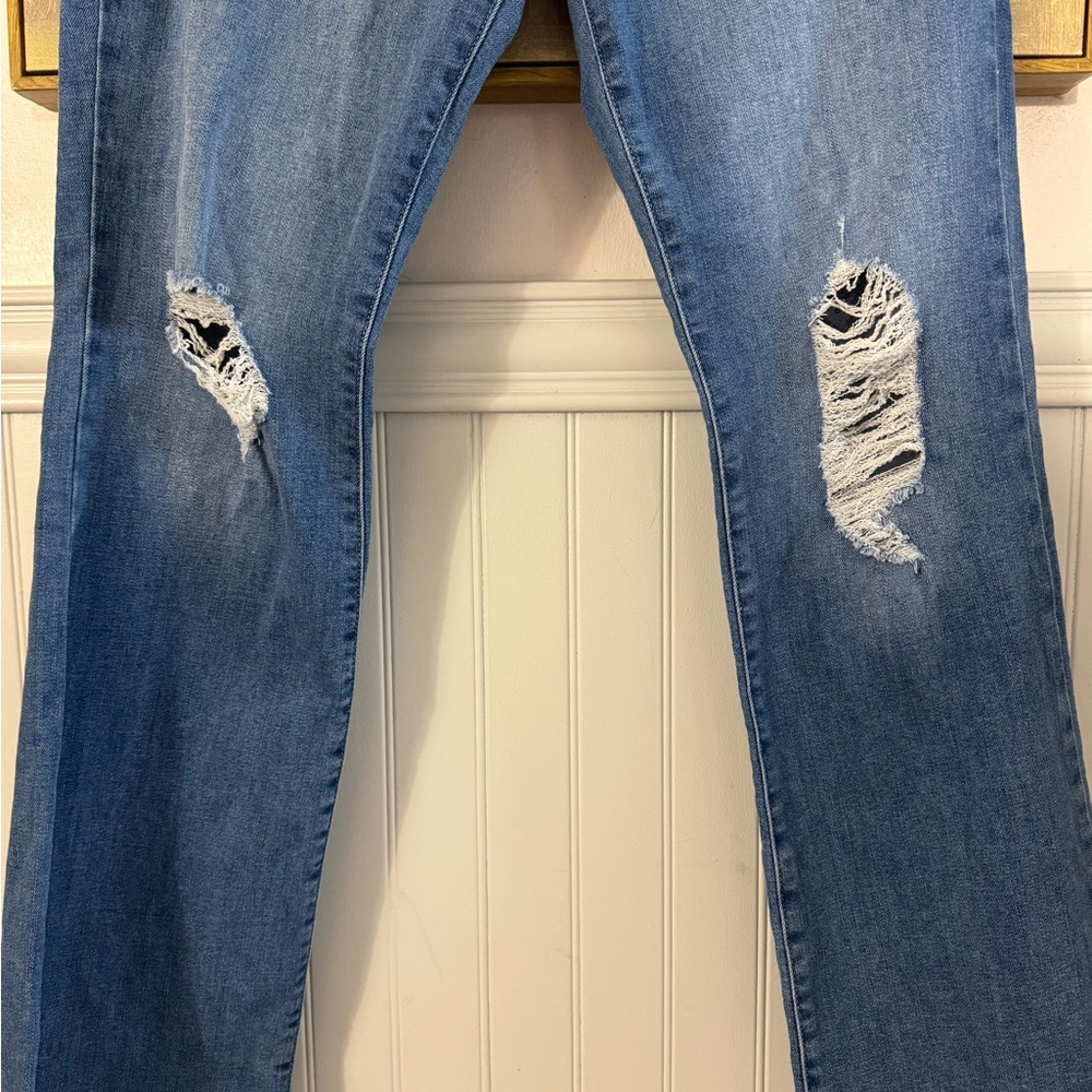 LUCKY BRAND Bootcut Medium Wash Distressed Knee Stretch Denim Jeans Size 12/31 - Picture 4 of 7